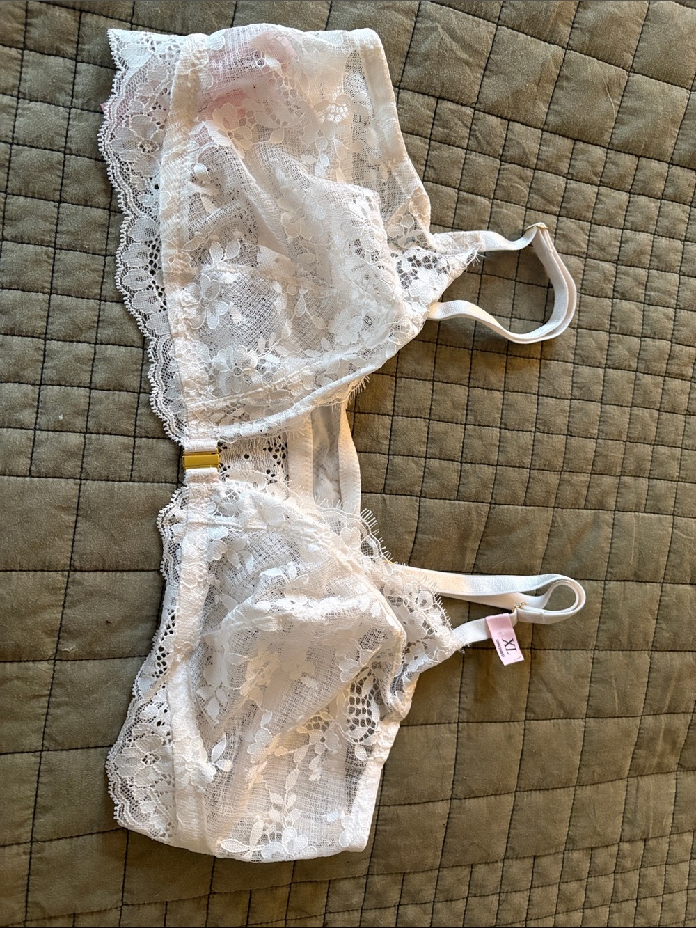 Victoria's Secret Sheer Lace Bralette in Ivory